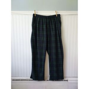 Tommy Hilfiger Mens XL‎ Pajama Pants Black Watch Plaid Fleece Green Navy Blue
